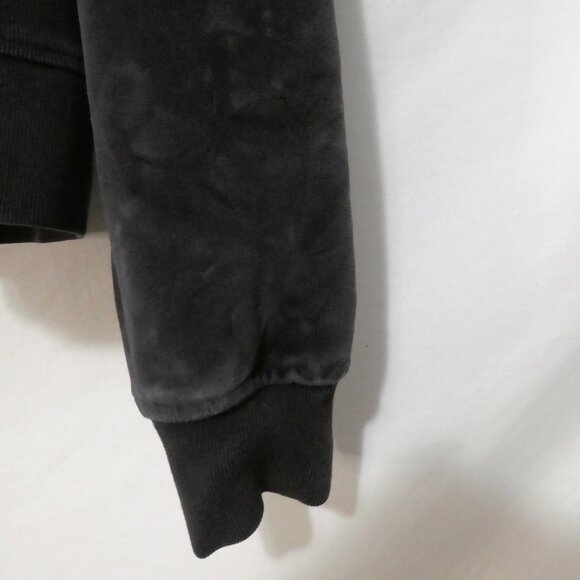 Y2K - GAP - Stretch | medium | Black Zip-Up Velour Hooded Jacket | Pockets - Picture 10 of 16